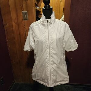 Sunice Women's Golf Windbreaker Waterproof, Short-Sleeve, white, XL